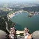 Vista aérea de Shi San Ling desde el paramotor en la jornada inaugural