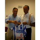 Presidente y entrenador, durante la presentación del pasado sábado
