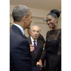 Obama saluda a Miss Israel, Titi Yityish Aynaw.