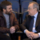 Jordi Évole y Florentino Pérez, en el palco del Bernabéu, en un momento de la entrevista.