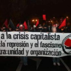 Un momento de la marcha antifascista celebrada ayer.