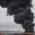 Tareas de control del vertido en el Golfo de México.