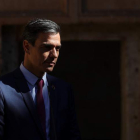 El presidente del Gobierno, Pedro Sánchez, en el claustro del Convento salmantino de San Esteban el pasado viernes. JUANJO MARTÍN