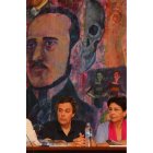 Miguel J. García y Mar Palacio en un acto sobre Gil y Carrasco.