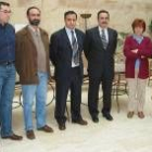 Eugenio López, Soto, Otero, Barriales, García y Gilmartín tras su comparecencia ante la prensa