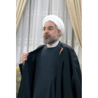 El presidente iraní, Hasán Rohaní, ayer en su despacho.