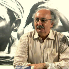 El poeta bañezano Antonio Colinas durante una reciente conferencia en la India