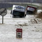 Desbordamiento del río Ebro a su paso por Navarra