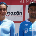 Marina Muñoz y Kevin Tarek Viñuela ganan el nacional de triatlón. DL