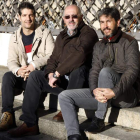 Los voluntarios leoneses Sergio Cuevas, José Luis Ventín y Eugenio Fernández.