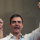 Pedro Sánchez, durante un acto con militantes en Granada, el pasado sábado.