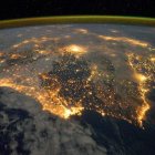Imagen tomada el pasado 4 de diciembre, de la Península Ibérica de noche.