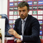 Luis Enrique durante la rueda de prensa posterior al partido.