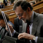 Mariano Rajoy, durante la sesión de control de este miércoles