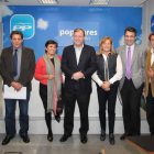 Los procuradores leoneses del PP, ayer antes de explicar los presupuestos para la provincia.