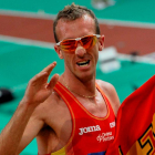 El leonés Sergio Sánchez, tras proclamarse subcampeón mundial de 3.000 metros.