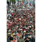 Manifestación del 1 de mayo en Corea del Sur, con eslóganes contra el norte