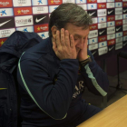 El entrenador azulgrana ‘Tata’ Martino durante la rueda de prensa previa a la Copa.