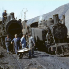 La 132 T Engerth PV14 echando vapor en Villager de Laciana en abril de 1983. DIDIER DUFOREST