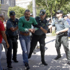 Oubel Renedo, a su salida de los juzgados de Caldas de Reis. SALVADOR SAS