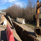 Obras para renovar el colector de Las Barreras, en Sariegos.