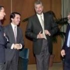 Eduardo Zaplana, José María Aznar, José María Fidalgo y Cándido Méndez