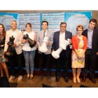 Emilio Orejas, Cristina Santos, Isidoro Martínez, Marta Mejías, Alfonso Lahuerta, Marcelino Sión, María Jesús Soto, Jaime Santos y Emilio Lombas en la presentación. RAMIRO