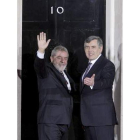 Lula da Silva junto al primer ministro británico, Gordon Brown