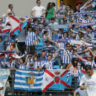 Afición de la Deportiva en su primera y única visita al Alfredo di Stéfano.