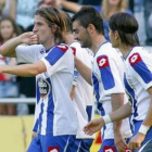 Filipe Luis celebra el gol que dio los tres puntos al Deportivo.