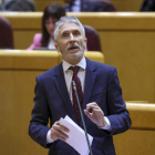 El ministro de Interior, Fernando Grande Marlaska, en el Senado. KIKO HUESCA