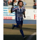El valenciano celebra un gol conseguido con la Deportiva esta campaña