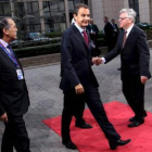 Zapatero, a su llegada a la reunión de la UE.