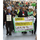 Una protesta de efectados por las preferentes de Bankia.