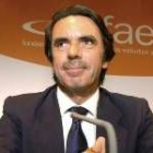 Aznar, durante su intervención en la Fundación Faes en homenaje a los encarcelados en Cuba