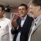 Los tres candidatos a la Secretaría General del PSOE antes del debate del pasado lunes.