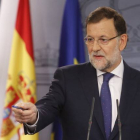 El presidente del Gobierno, Mariano Rajoy, valora este lunes los resultados de las elecciones catalanas.