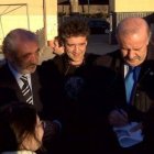Rafa Guerrero, en el centro, con Santos Llamas y Vicente del Bosque
