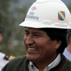 Evo Morales atendía a un acto público este lunes.