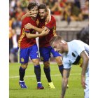 David Silva y Koke, una pareja letal que ayer guió al triunfo a España. BARRENECHEA