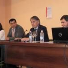 Bernardo Martínez, Francisco Álvarez y Enrique Martínez, durante el acto de clausura de la jornada