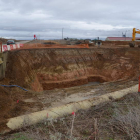 Imagen de las obras del nuevo puente que se está construyendo en el arroyo de Valdearcos. MEDINA