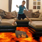 Captura de uno de los vídeos 'The floor is lava' con efectos especiales.