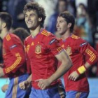 El delantero de la selección española de fútbol, Fernando Llorente, marcó ayer dos goles.