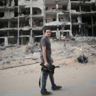Simone Camilli, el cámara italiano de la agencia Associated Press, en Beit Lahiya (Gaza), el pasado lunes.