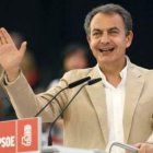 Rodríguez Zapatero, durante su intervención de ayer en Zaragoza.