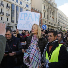 Carmen Lomana, en una manifestación de Podemos en Madrid, el 31 de enero del año pasado.