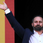 El presidente de Vox, Santiago Abascal, este sábado en Barcelona.