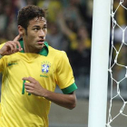 Neymar, durante un partido con la selección brasileña.