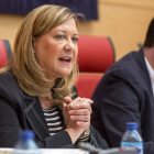 Pilar del Olmo, ayer, en la comparecencia en las Cortes.